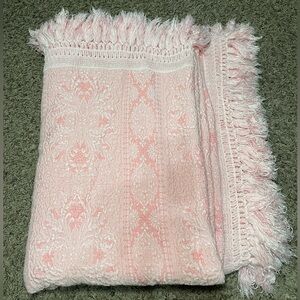 Sears Bellissimo 1960's Pink Brocade Bedspread‎ Made In Italy FULL/Queen 69X88
